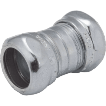 Cople Compresión de Acero Galvanizado para Pared Delgada de 1/2".
