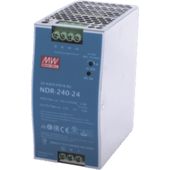 Fuente de poder industrial para riel DIN / 240W / 24Vcc / 10A / Entrada: 90-264Vca