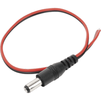 Cable con Conector Macho (Pigtail) / Alimentación para Vcc con Puntas Libres / Polarizado / Largo 22 cm (8.66 Pulgadas) / Calibre 22AWG.