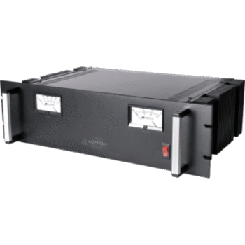 Fuente de poder 13.8Vcc, 35A, lineal regulada con circuito cargador de baterías, para instalación en rack