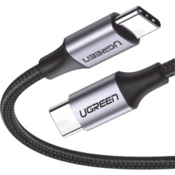 Cable USB-C a USB-C | 1 Metro (3.28 Pies) | Transferencia de Datos de 480 Mbps | Carga Rápida de Hasta 60W | QC 4.0/3.0/2.0 | PD3.0 | FPC | AFC | Protección Integrada | Caja de Aluminio | Nylon Trenzado | Color Negro