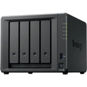 NAS DiskStation DS925+ | 4 Bahías | Expandible a 9 Bahías | 2 Puertos 2.5GbE | 2 Ranuras M.2 NVMe | AMD Ryzen V1500B | 4 GB DDR4 ECC | Hasta 565 MB/s Escritura Secuencial | Compatible con RAID | Synology DSM.