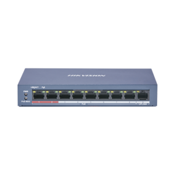 Switch PoE+ / No Administrable / 8 Puertos 10/100 Mbps PoE+ / 1 Puerto 100 Mbps Uplink / PoE hasta 250 metros / 60 W