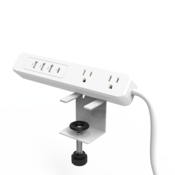 Multiconto de Escritorio / Carga Rápida 65 W / 2 x NEMA 5-15P / 1 x USB-C PD / 3 x USB-A / Cable 1.5 m (4.9 ft) / 1560 W Total