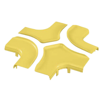 Tapa para Accesorio de 4 Vías Horizontal / Curvatura 90° / Radio 50.8 mm (2 in) / ABS / 368.3 mm (14.5 in) x 368.3 mm (14.5 in) / Amarillo