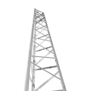 Torre autosoportada / 14.6 m (48 ft) / Viento 161 km/h (100 mph) / Carga 25 ft² / Secciones 2.4 m (8 ft) / Piernas acanaladas