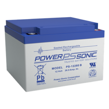 Batería de Respaldo AGM/VRLA / 12V / 26 Ah / Terminales M5 / Vida Útil 5 Años / Caja ABS Ignífuga UL94:V0