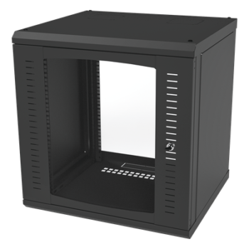 Gabinete para Montaje en Pared Cuerpo Fijo, con 12 Unidades de Rack, de 19in, Puerta de Cristal Templado, Fabricado en Acero