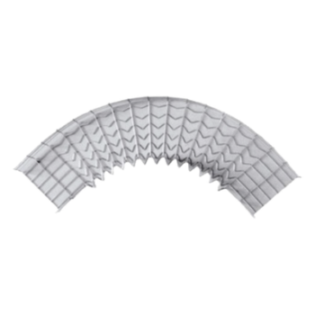 Curva Pre-Fabricada Horizontal / 90° / Peralte 54 mm / Ancho 300 mm / Acabado Electro Zinc 15-20 micras / Uso Interior Telecomunicaciones