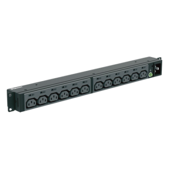 PDU Básico para Rack / 13 Contactos IEC C13 / 20 A / 220 Vca / Instalación Horizontal 1U / Cable 3 m (9.8 ft)