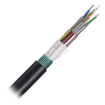 Cable de Fibra Óptica / 24 Hilos / OSP Planta Externa / Armado / Monomodo OS2 / 250µm / Bloqueo de Agua Seco / Antiaplastamiento / 0.82 pies