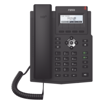 Teléfono IP / 2 Líneas SIP / Pantalla LCD 128x48 / Audio HD G.722 y Opus / Conferencia 3 Vías / PoE 802.3af / OpenVPN / Soporte EHS