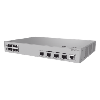 Switch Administrable Capa 2 / 8 Puertos PoE+ Gigabit / 4 SFP Uplink / PoE Perpetuo / 125 W / 18 Mpps / 24 Gbps / 1.52 ft x 1.03 ft x 0.69 ft