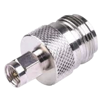 Adaptador RF Coaxial / SMA Macho a N Hembra / En Línea / Cuerpo Bronce Niquelado / Contacto Oro / Aislante Teflón