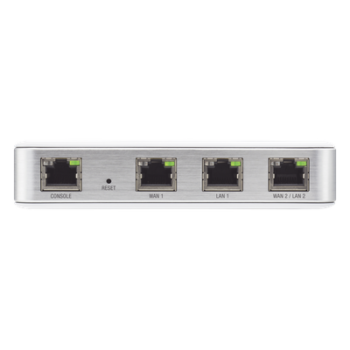 Router UniFi puertos Ethernet Gigabit, desempeño de 1 Mpps, hasta 100 dispositivos en LAN, bloqueo de tráfico por categoría, administración desde la nube