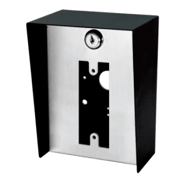 Gabinete para Montaje en Poste / Carcasa de Acero con Pintura en Polvo / Placa Frontal de Acero Inoxidable con Bisagra / IP65 Impermeable / 128x170x94 mm (5.0x6.7x3.7 in)