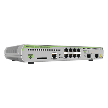Switch Administrable Capa 3 / 8 Puertos RJ-45 10/100/1000 Mbps / 2 Puertos SFP Gigabit / 20 Gbps Switching Fabric / 1U Rack / 1.08 x 0.75 x 0.14 ft
