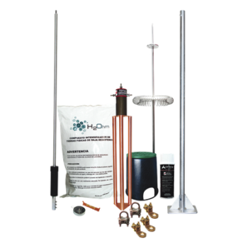 Kit de Pararrayo Dipolo con Electrodo y Accesorios de Instalación para Techo.