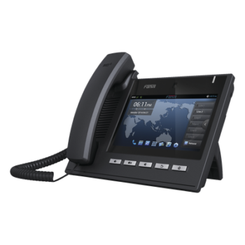 Teléfono IP Ejecutivo Para 6 Líneas SIP con Video Conferencia HD720, Pantalla Multi-Touch, Voz HD y Conferencia de 10 vías con Soporte Para PoE