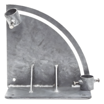Base para Mástil con Ajuste de Ángulo / Acero Galvanizado en Caliente / Mástil 1" a 1-3/4" / Inclinación 0° a 60° / Tolerancia ±5 cm
