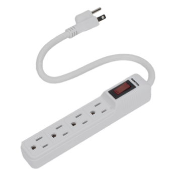 Multicontacto con cable 30 cm. 4 tomas 127 Vca línea, tierra, neutro 15 A max.