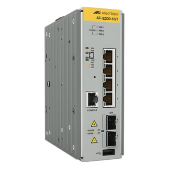 Switch Industrial Administrable Capa 2 / 4 Puertos Gigabit + 2 SFP / 8.93 Mpps / -40°C a 75°C / 12-48 VDC / 1.8 x 6.3 x 5.3 in