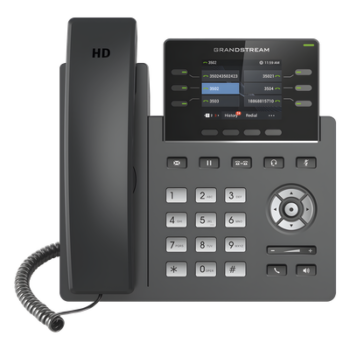 Teléfono IP / 3 Líneas SIP / 6 Cuentas / Pantalla 2.4" / PoE / Gigabit / Audio HD Opus