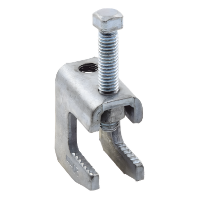 Mordaza de Acero / Fija Barras 3/4" / Varilla Roscada 3/8" / Carga 200 kg / Galvanizada Electrolíticamente