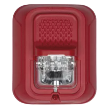 Bocina-estrobo Serie L Farenhyt / Pared / Rojo sin impresión / 12-24 VCD / 15-185 candelas / Compatible con FACP