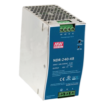 Fuente de Poder Industrial de 240W, salida 48Vcc, 5A, para montaje Riel Din