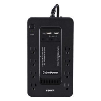 UPS de 650 VA/390 W, Topología Standby con Modo Ahorrador ECO, Entrada 120 Vca NEMA 5-15P, Con 8 Tomas NEMA 5-15R