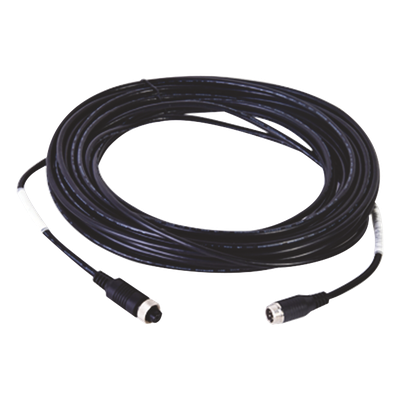 Cable Extensor de Vídeo y Audio / 6 m (19.7 ft) / Conector M12-4P Circular / Transmisión Simultánea Vídeo-Audio-Alimentación / Protección Ambiental RoHS