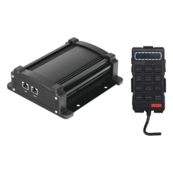 Sirena Vehicular de 100W de Potencia Con Controlador Unimando, Micrófono, Control de Tonos y Patrones de destello de Barras de Luces Serie X67 / X75