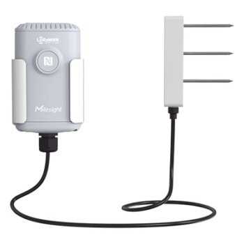 Sensor IoT de Suelo LoRaWAN / Humedad, Temperatura y Conductividad / Sonda FDR de Precisión / Batería 19,000 mAh (10 Años) / NFC + Milesight IoT Cloud
