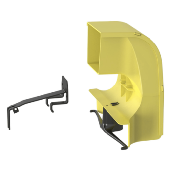 Bajada Para Canaleta FiberRunner™, Uso con Medidas 4x4, 6X4, 12X4, o 24X12, Con Reducción a 4X4, Color Amarillo