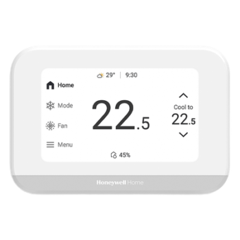 Termostato inteligente con pantalla táctil de 4.3 pulgadas, sensor de humedad, hasta 3H/2C bomba de calor, Wi-Fi, Bluetooth y Matter, color blanco