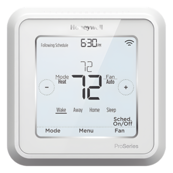 Termostato inteligente Wi-Fi con geolocalización para sistemas de hasta 3H/2C bomba de calor o 2H/2C convencional, serie T6 Pro