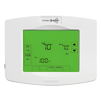 Termostato inteligente Z-Wave con programación de 7 días y hasta 4 periodos diarios, compatible con paneles Honeywell Vista y Lynx Touch vía Total Connect