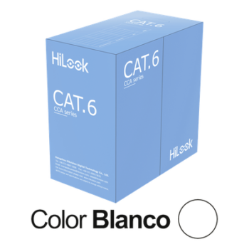 Cable de Red UTP Cat6 / 23 AWG / Cumple ANSI-TIA-568.2-D / RoHS 2.0 / CPR Fca / Longitud 305 Metros (1000 Pies) / PVC Blanco / Resistencia a la Tracción y Compresión / Operación -20°C a 70°C / Interior