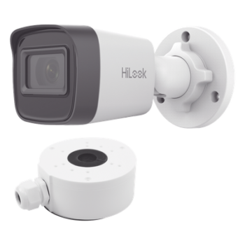 HiLook Series / Bala IP 4 Megapixel / 20 mts IR / Exterior IP67 / PoE / dWDR / Lente 2.8 mm + Caja de conexión DS-1280ZJ-XSP