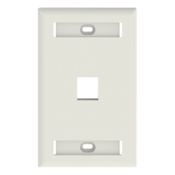 Placa de Pared Vertical, Salida Para 1 Puerto Keystone, Con Espacios Para Etiquetas, Color Blanco