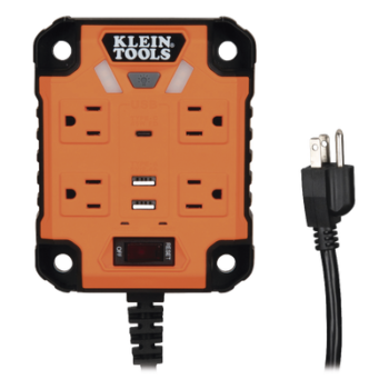 Multicontacto Powerbox 1, con 4 Salidas 120 Vca, 2 USB-A / 1 USB-C, Luces LED Integradas y Soporte Magnético