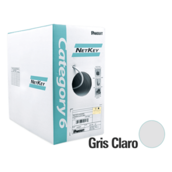 Bobina de Cable UTP 305 Metros (1000 Pies) de Cobre, NetKey, Reelex, Gris, Categoría 6 (24 AWG), 1000Mbps, PVC (CM), de 4 Pares