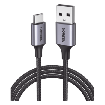 Cable USB-A a USB-C | 2 Metros (6.56 Pies) | Transferencia de Datos de 480 Mbps | Carga Rápida | QC 4.0/3.0/2.0 | FPC | AFC | Protección Integrada | Caja de Aluminio | Nylon Trenzado | Color Negro