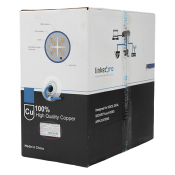 Bobina de Cable U/UTP Cat6A de 305 Metros (1000 Pies), Color Azul, CMR, Soporta 10G-BaseT para Transmisión de Frecuencias de hasta 500MHz, UL