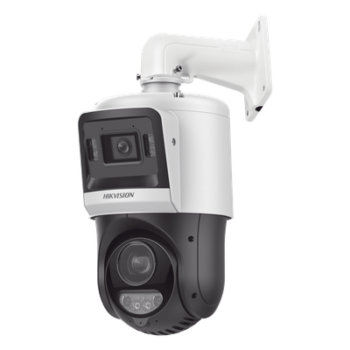 [TandemVu] Domo PTZ IP 4 Megapixel + Cámara Fija 4 Megapixel / 15X Zoom / 100 mts IR + 30 mts Luz Blanca / IP67 / ACUSENSE / PoE+ / 2 Micrófonos Integrados y Bocina / Alerta Audible y Luz Estroboscopica / Alarmas I/O / DARKFIGHTER / Micro SD