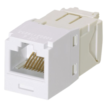 Conector Jack RJ45 Estilo TG, Mini-Com, Categoría 6, de 8 Posiciones y 8 Cables, Color Blanco