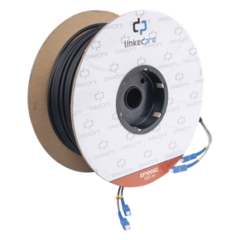 Carrete de Fibra Óptica Monomodo con Conectores SC-SC Duplex, Reforzada con Kevlar, de 100 Metros (328.08 Pies)