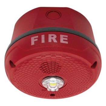 Sirena con Lámpara LED Estroboscópica / Montaje en Techo / Nivel de Candelas Seleccionable / Color Rojo / Nuevo Diseño Moderno y Elegante / Menor Consumo de Corriente / Uso exterior