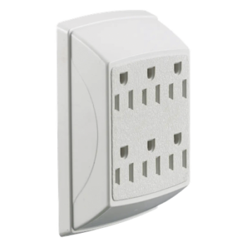 Multicontacto Dúplex con 6 Salidas/ 15 A 125 V CA/ 2 Polos 3 Hilos / Color Blanco.
